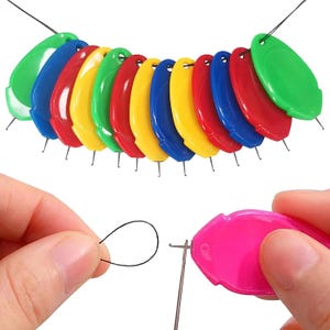 Automatic Needle Threader Set | Easy Sewing Needle Threading Tool for Hand & Sewing Machine Needles | Threader for Seniors | 5 or 10 PCS