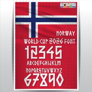 Norway Font World Cup 2026 Jersey, Football Name SVG Bundle (Digital Download)