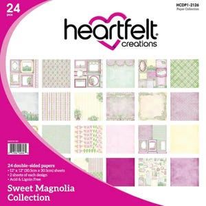 Bloc de papel de la colección Sweet Magnolia de Heartfelt Creations HCDP1-2126