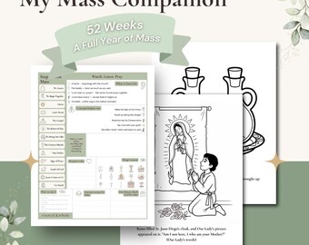 Guía para niños católicos sobre la misa: actividades y páginas para colorear de 52 semanas (descarga digital)
