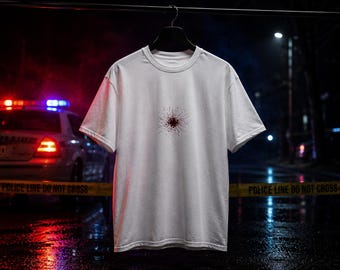 Crime Scene T-Shirt | ARCHIVED | Graphic Streetwear Tee | Unisex Cotton T-Shirt | Detective Aesthetic | Blood Splatter Design