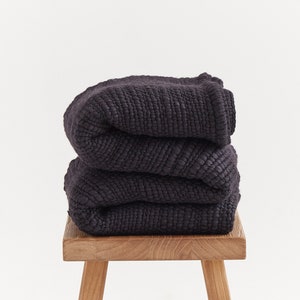 Black Nordic Cozy Merino Wool Blanket image 1