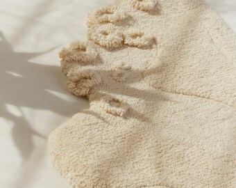 Textured  Rug Merino Wool, Modern Aesthetic Handmade Textile Art, Natural Organic Undyed wool HENKO by María Kessler