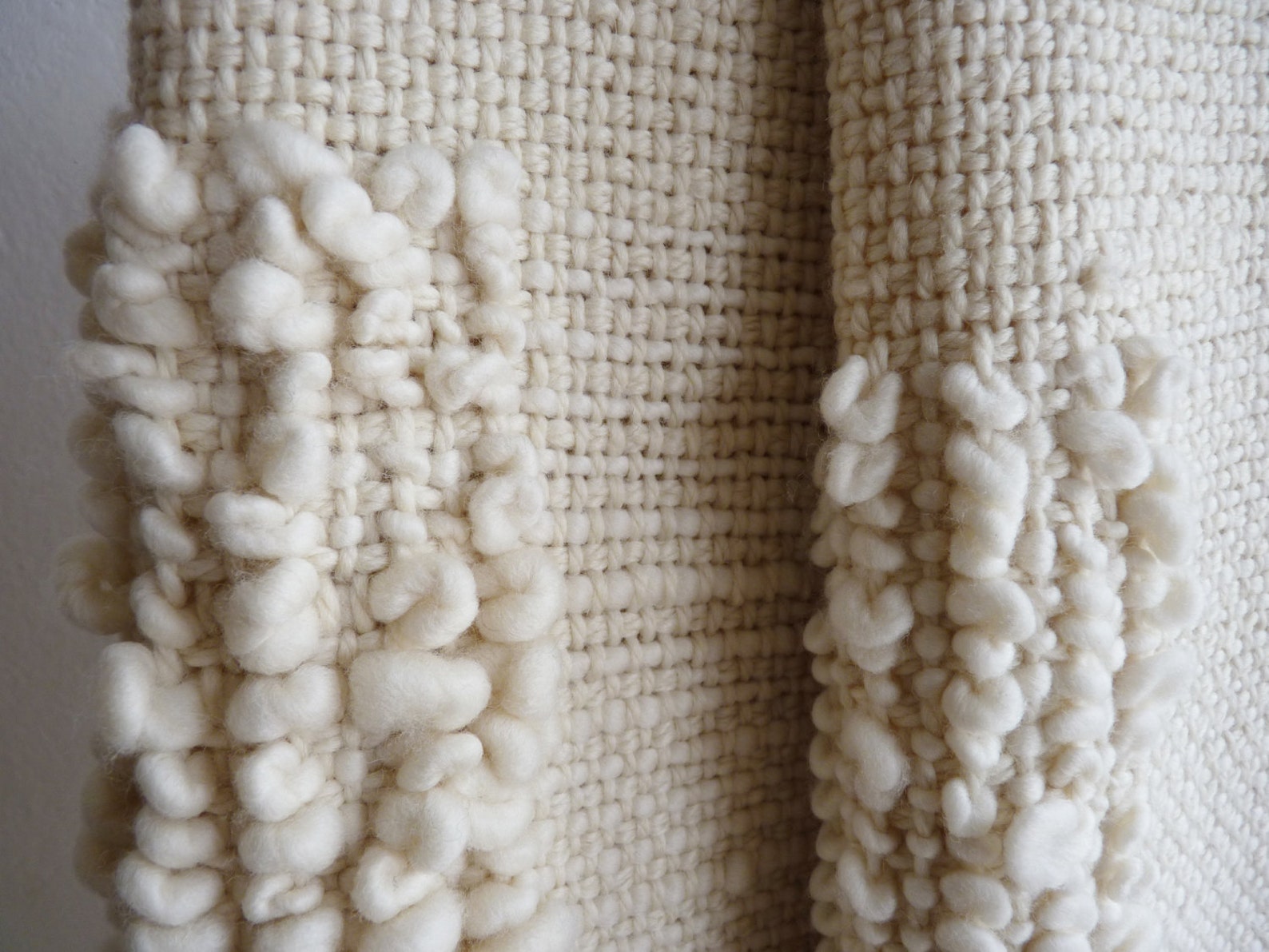 Cream Wool Bed Cover Minimalist Modern Wedding Gift Afghans Etsy