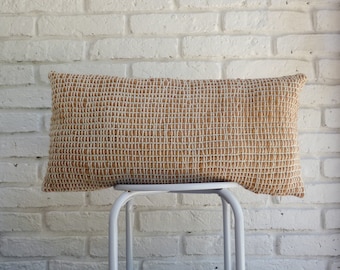 Blush Waves Merino Wool Lumbar Cushion Cover