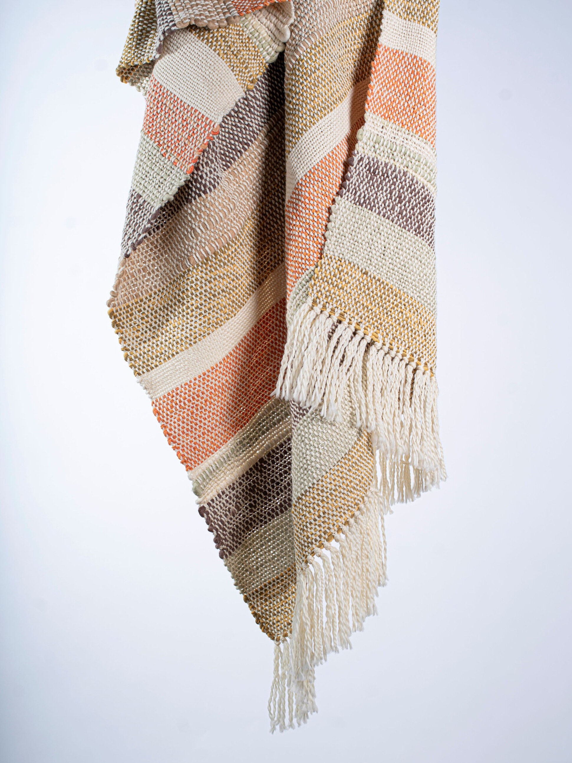 Colorful Striped N 4 Throw Handmade Knit Blanket Chunky Etsy UK