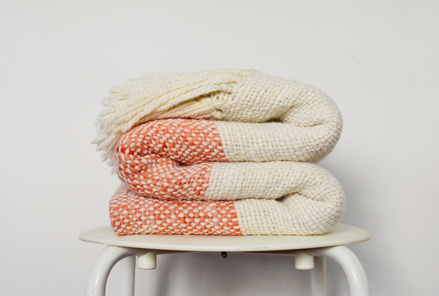 Striped Orange throw blanket Etsy