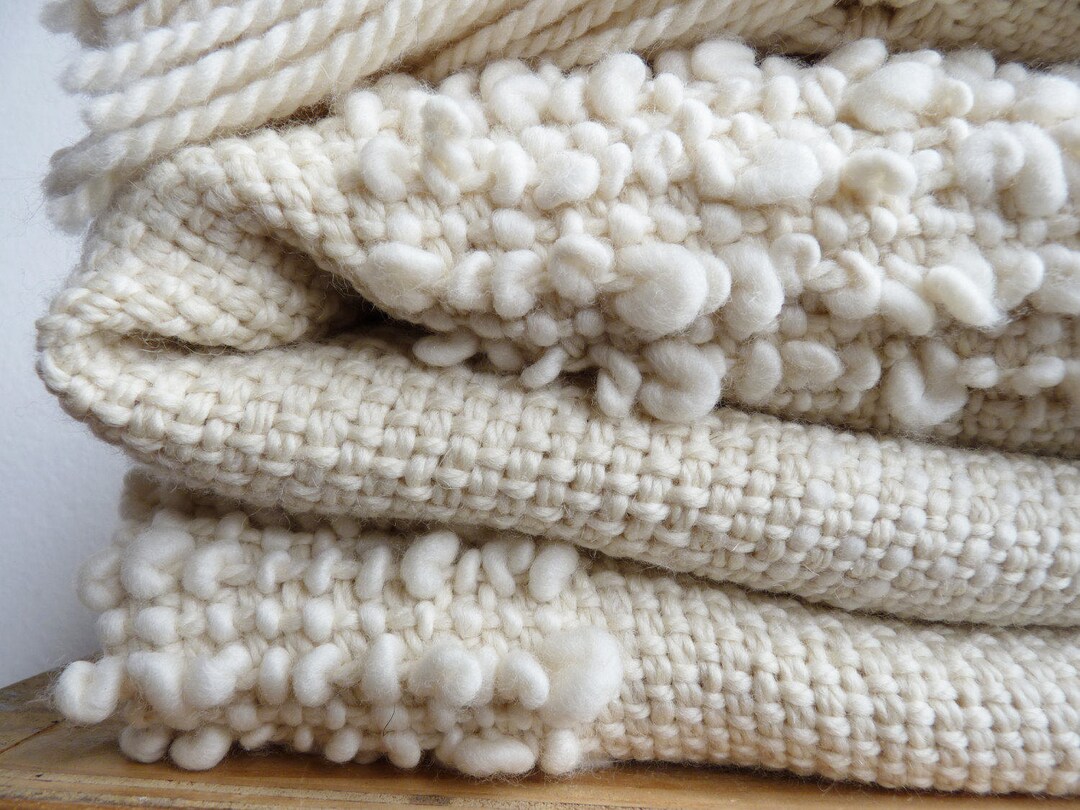 Cream Wool Bed Cover Minimalist Modern Wedding Gift Afghans Etsy