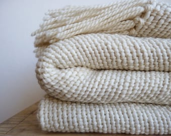 Chunky Woven Blanket Merino Wool