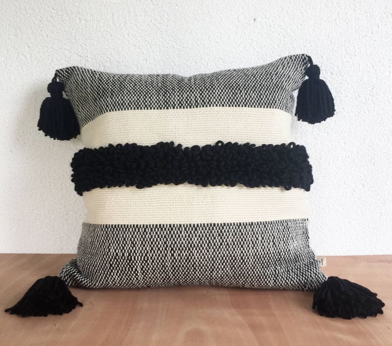 Texture Knit Pillow 22x22 Designer Throw Pillow With Fluffy Etsy