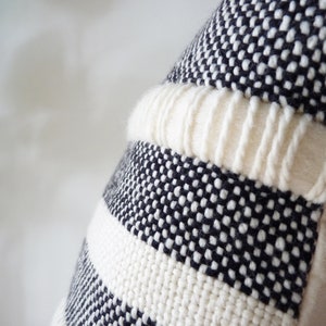 Two color block texture: Cream and black handmade in Merino wool Arado by Texturable Decor image 2