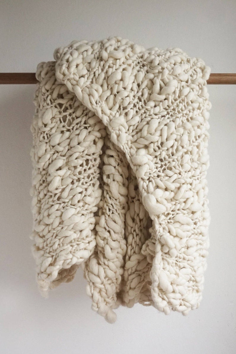Giant Knit Blanket Throw Minimalist Throw Blanket Large Etsy