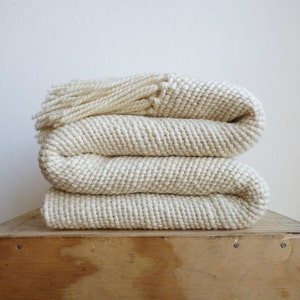 Chunky Woven Blanket Merino Wool image 3