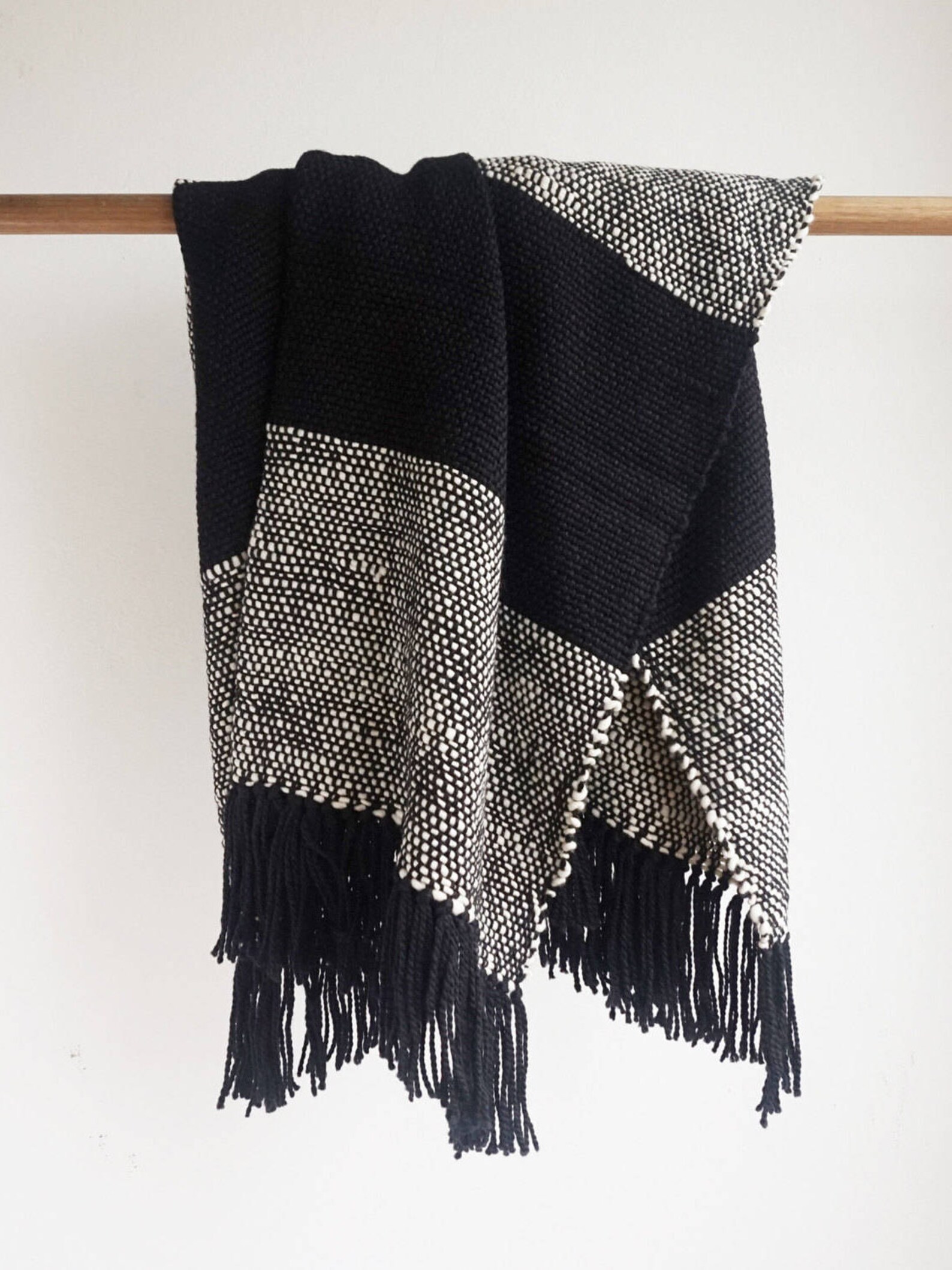 Black and White Chunky Throw Blanket Couch Cover Etsy