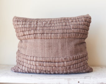 Weave cushion tapestry, Taupe decor room, Chunky Mista pillow cover