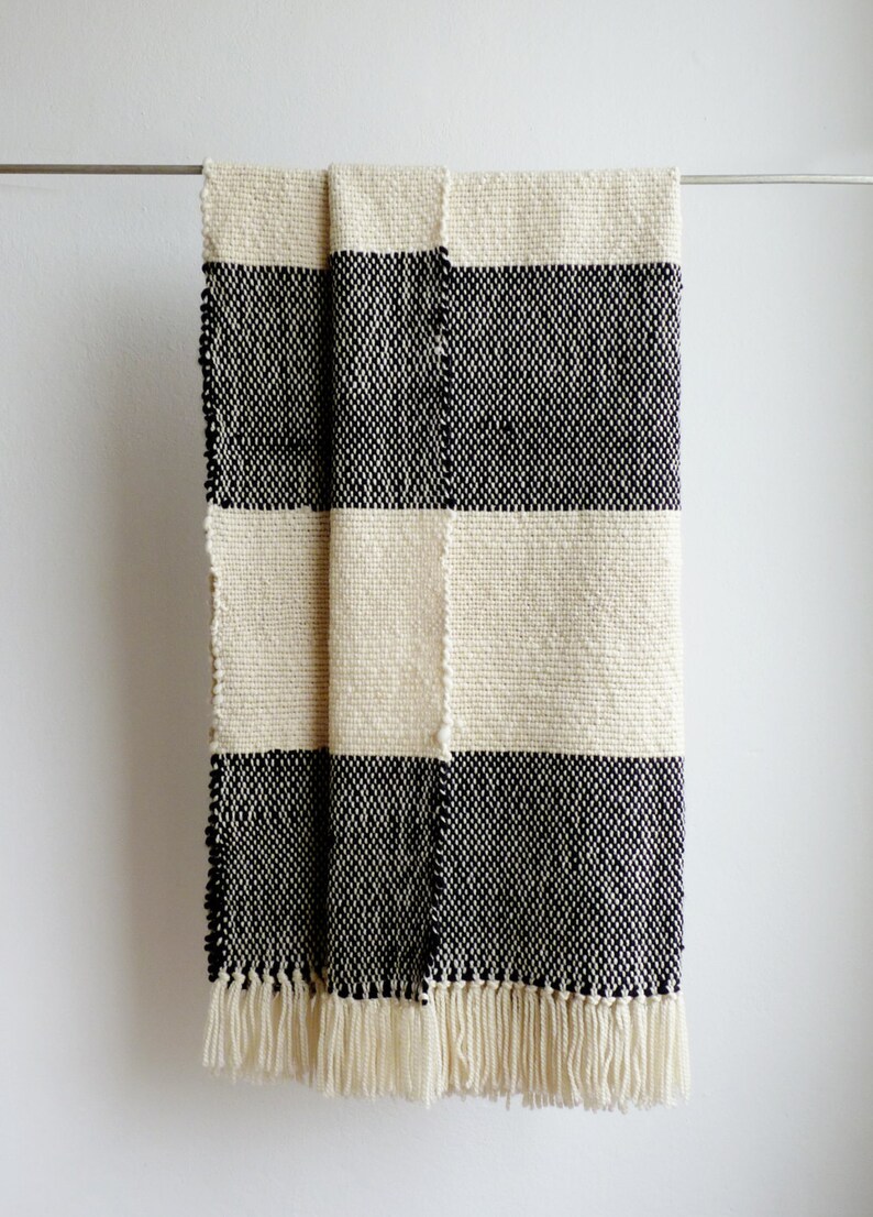 Chunky knit blanket Boho bedding wool woven throw blanket Etsy