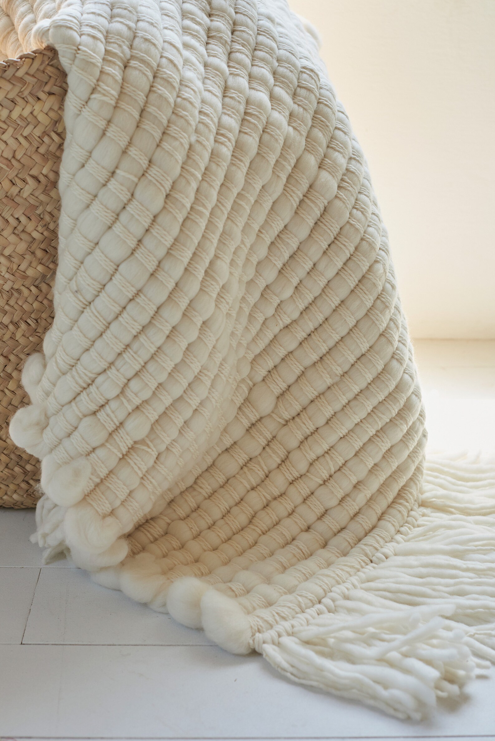 Super Chunky Woven Blanket Throw Large Chunky Blanket Thick Etsy