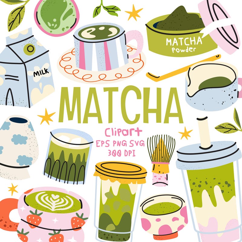 Matcha Cliparts - Etsy