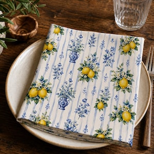 Diseño de jardín de limones de Delft azul / Descarga digital