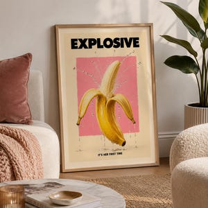 Arte de Banana - Arte Digital para Parede - Explosiva - Arte Pop Inspirada na Confiança