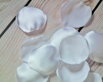 White satin rose petals, artificial flower petals, made to order