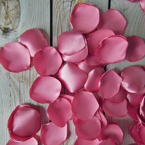 Rose pink satin rose petals, artificial flower petals