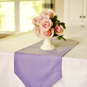 Solid aster table runner, purple table decor