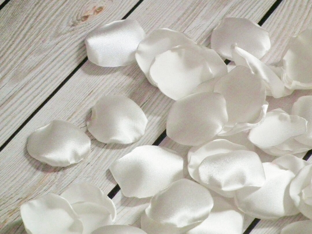 Ivory Satin Rose Petals, Artificial Cream Colored Flower Petals, Made ...