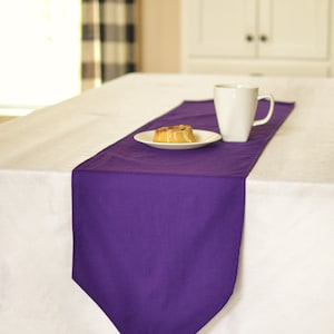 Purple table runner for end tables or wedding altar, table decor, bureau scarf