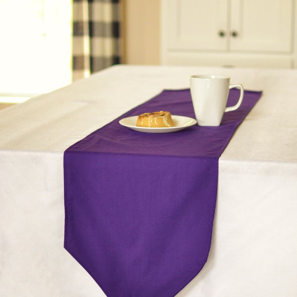 Purple table runner for end tables or wedding altar, table decor, bureau scarf