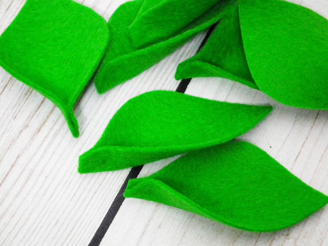 Sprout Green Felt Leaves for Petal Toss, Flower Girl Leaves, Spring