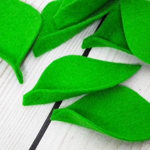Sprout green felt leaves for petal toss, flower girl leaves, spring wedding, 100% merino wool, made to order