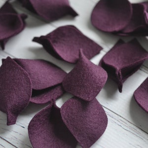 Olive green felt leaves for petal toss, 100% merino wool artificial leaves, made to order image 7