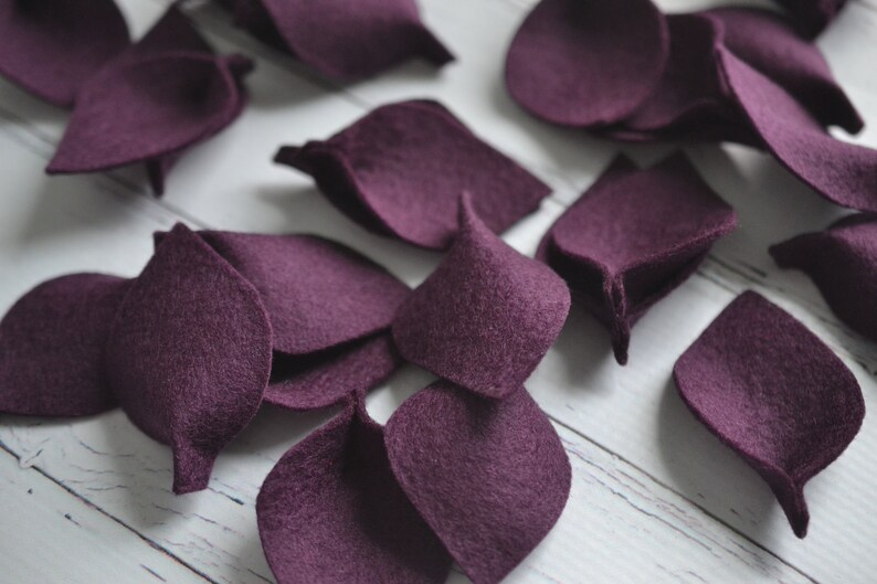 Olive green felt leaves for petal toss, 100% merino wool artificial leaves, made to order image 7