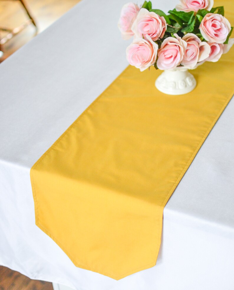 Solid Gold Table Runner Mustard Yellow Dining Room Decor Etsy