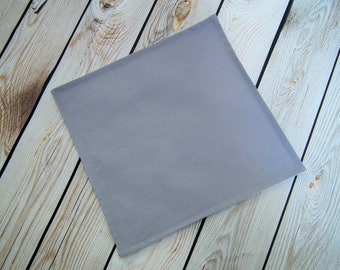 Gray cloth napkins, reusable fabric serviettes 22cm x 22cm