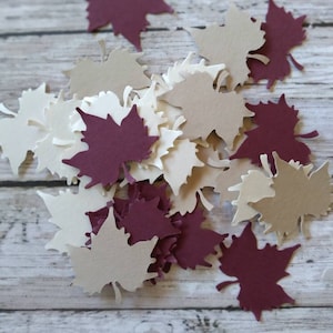 Eierschaal-, kaki- en wijnbladconfetti, kartonnen ponsen van 1 inch, op bestelling gemaakt