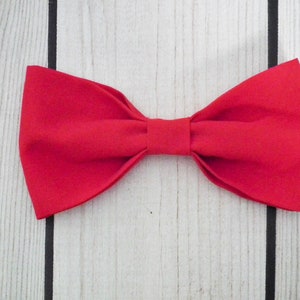 Men&#39;s clip-on red bow tie, pre-tied formal wear, made to order