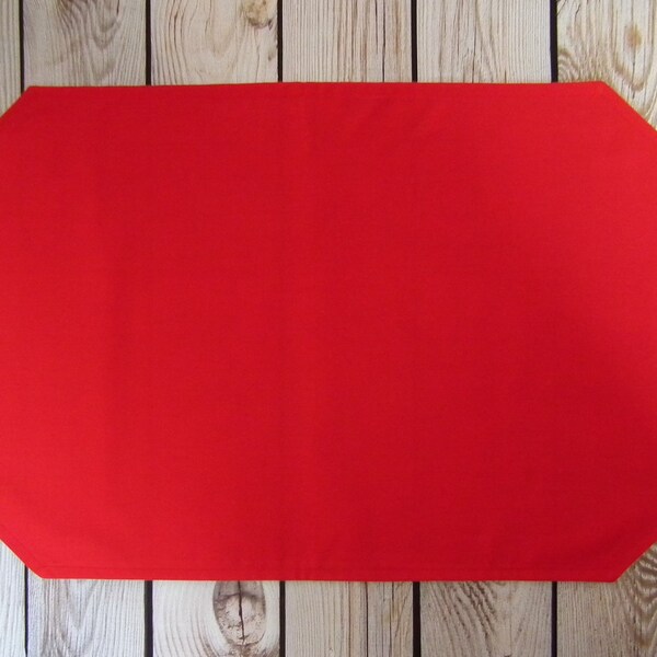 12 x 18 solid red placemat, wedding table linens, dining room decor