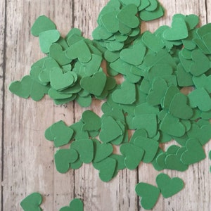 Heldergroene hartconfettien, ponsen karton van 1/2 inch