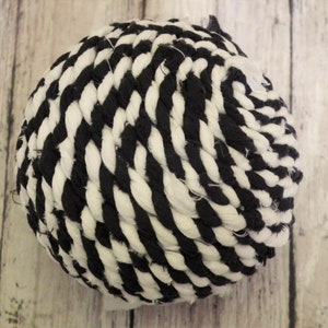 Black and cream decorative ball, 3 inch (7cm) centerpiece bowl fillers, rag ball home decor