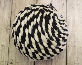 Black and cream decorative ball, 3 inch (7cm) centerpiece bowl fillers, rag ball home decor