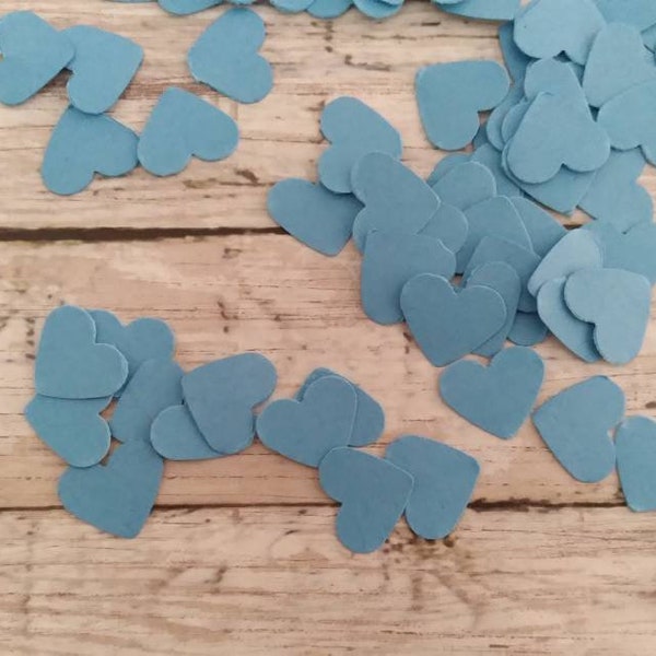 Light blue heart confetti, 1/2 inch cardstock paper punches