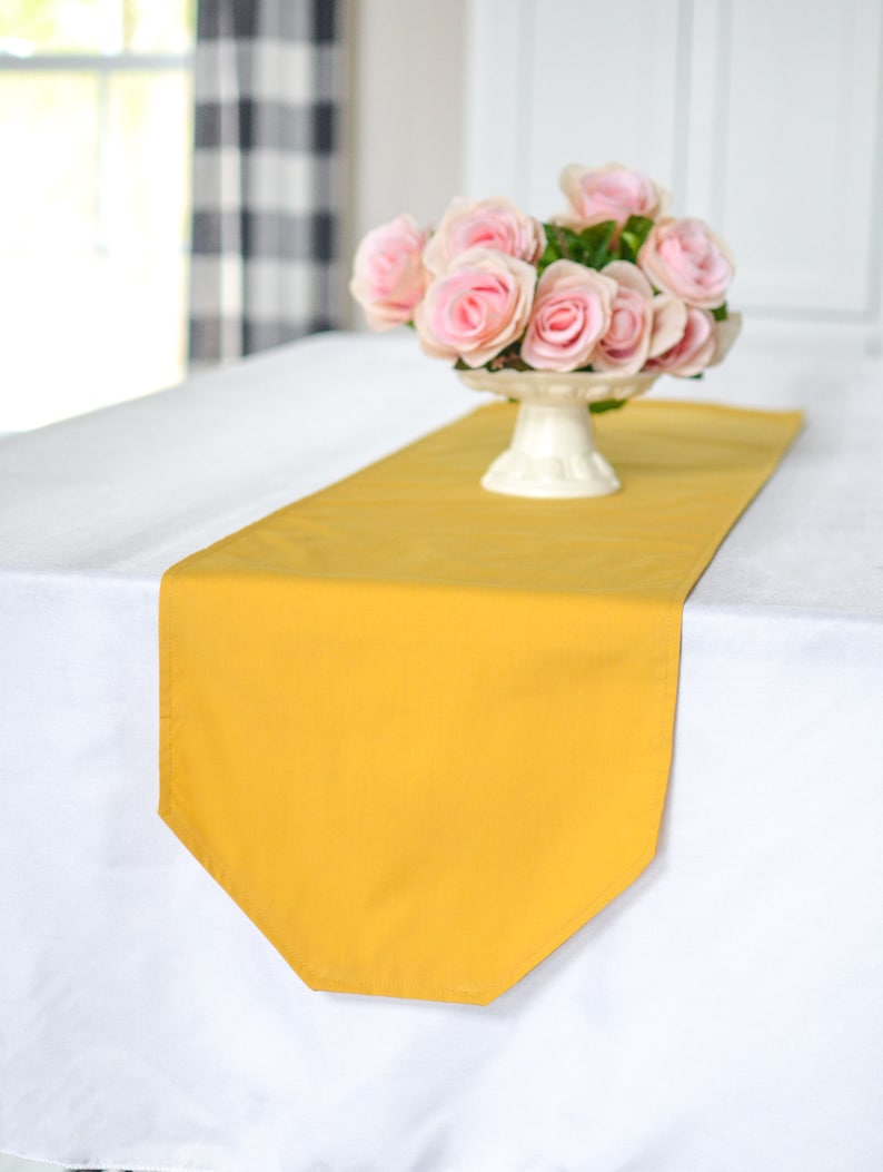 Solid Gold Table Runner Mustard Yellow Dining Room Decor Etsy