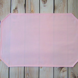12 x 18 solid soft pink placemat, wedding table linens, dining room decor, made to order