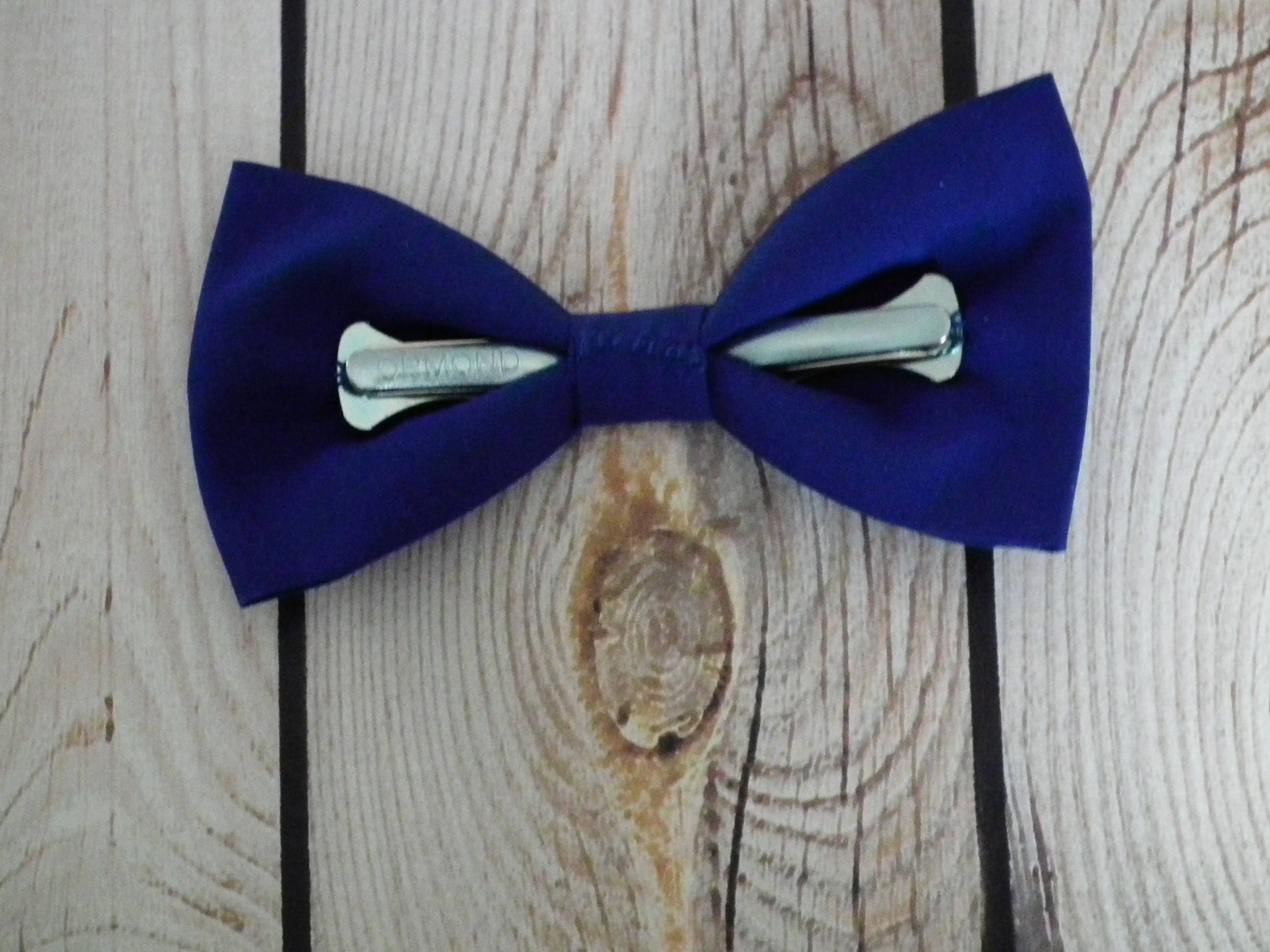 Men's Clip-on Royal Blue Bow Tie Clip on Groomsmen - Etsy