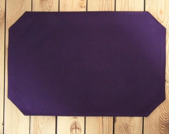 12 x 18 solid purple  placemat, wedding table linens, dining room decor, made to order