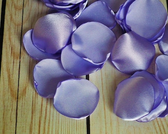 Periwinkle satin rose petals, artificial purple flower petals