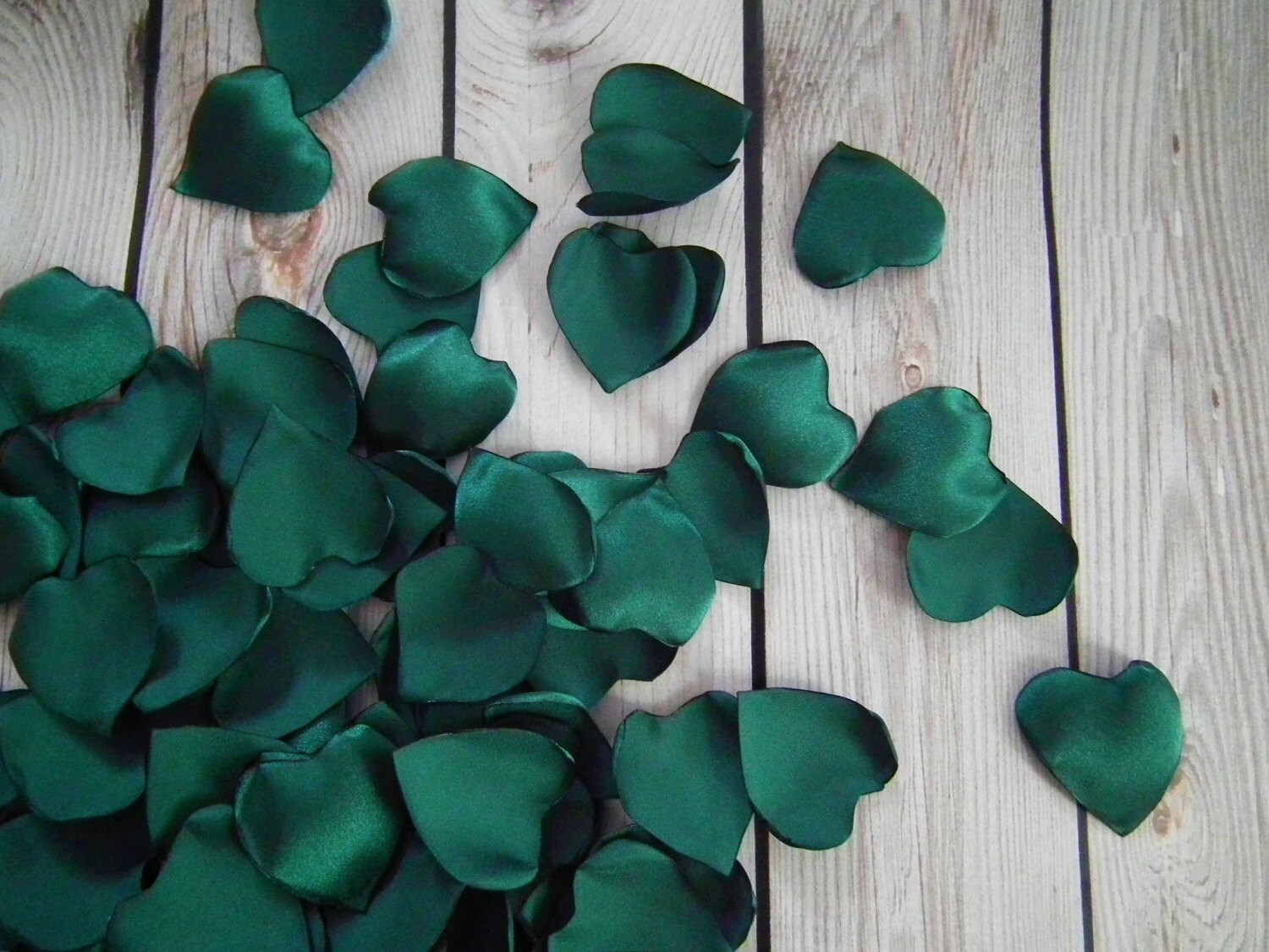 Heart Shaped Dark Green Satin Rose Petals Emerald Jewel Toned Etsy