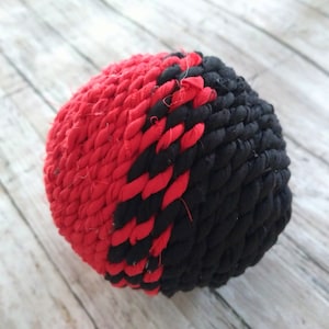 Black and red decorative balls, 3 inch (7cm) centerpiece bowl fillers, rag ball home decor